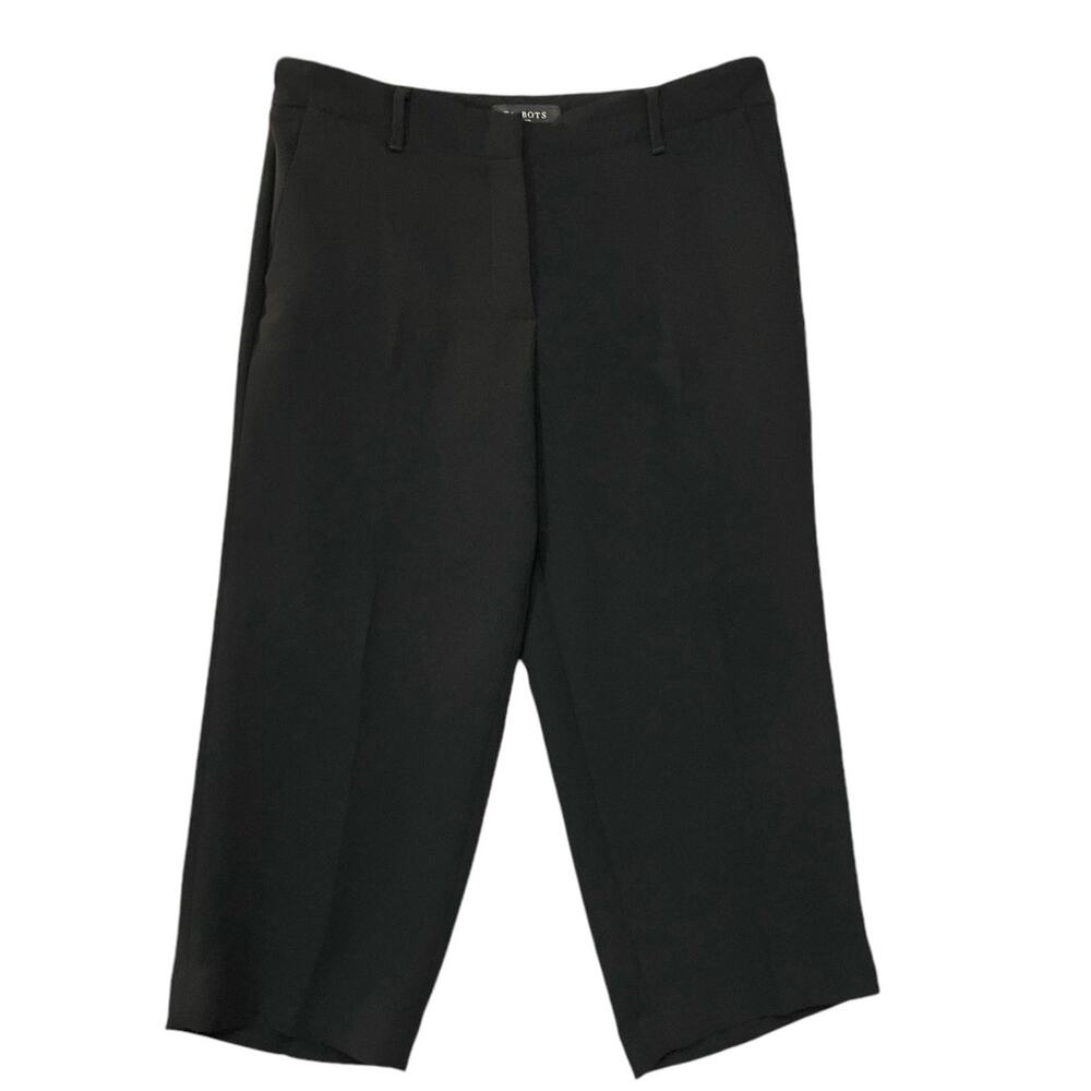 Talbots Petite Women's Black Career Wear Cropped Knit Pants | Size 8P